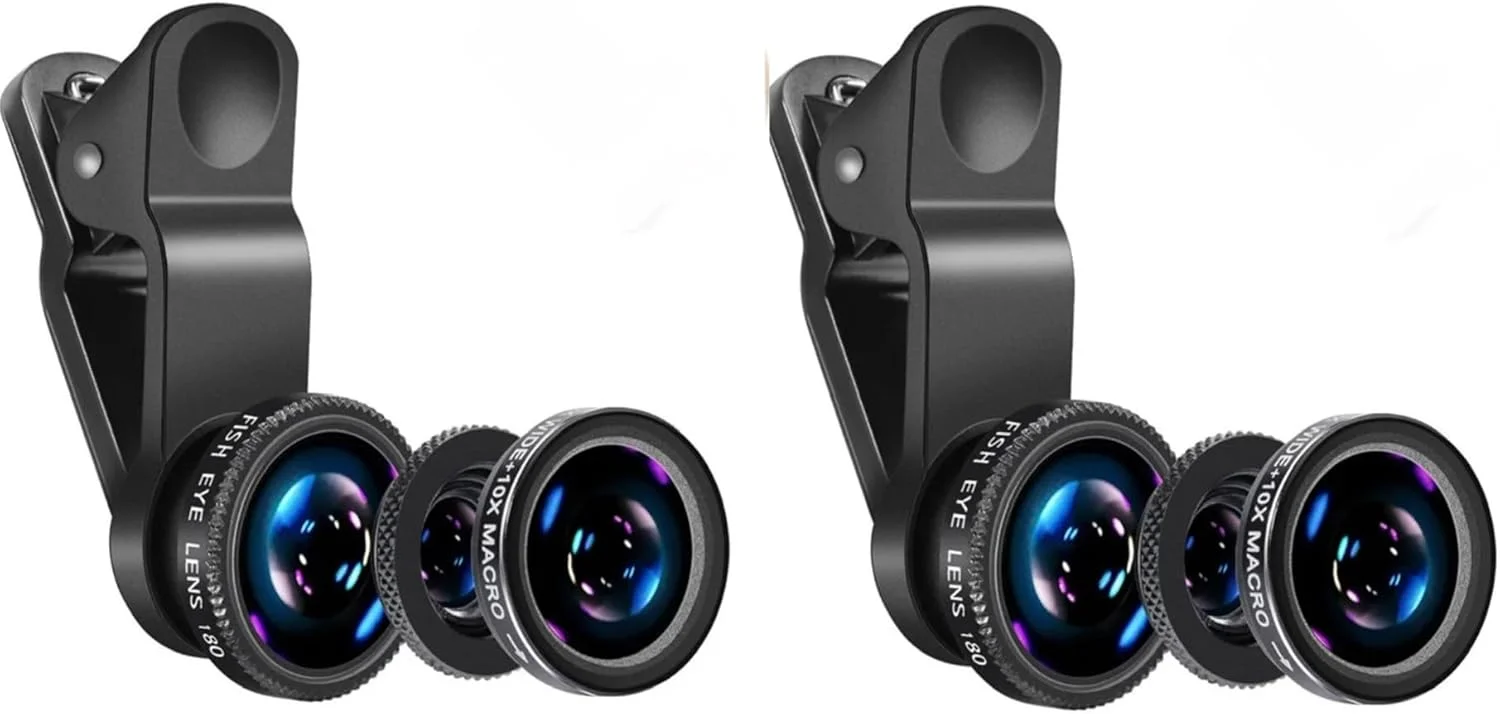 کیت لنز دوربین موبایل Orco، بسته 2 عددی شامل لنز چشم ماهی + لنز ماکرو + لنز واید سازگار با آیفون، سامسونگ، هواوی، آیپد، سونی، اچ‌تی‌سی، ال‌جی و غیره (2)