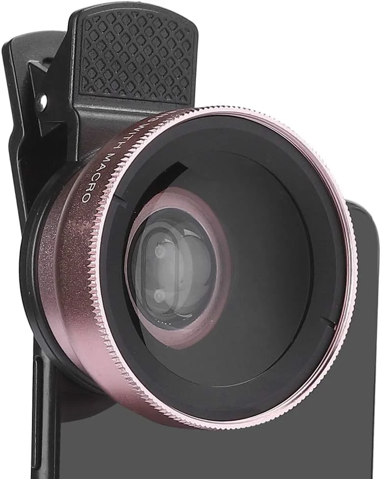 لنز تلفن همراه 2 در 1، زاویه دید گسترده 0.45x + ماکرو 12.5x، تصویر واضح، سازگار با اکثر تلفن های هوشمند، شفاف