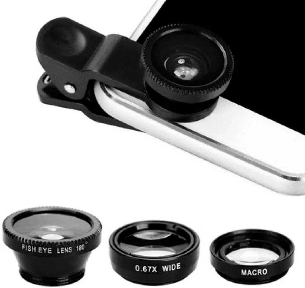 لنز موبایل 3 در 1 زاویه دید گسترده و چشم ماهی OcioDual مشکی لنز موبایل 3 در 1 زاویه دید گسترده و چشم ماهی OcioDual مشکی