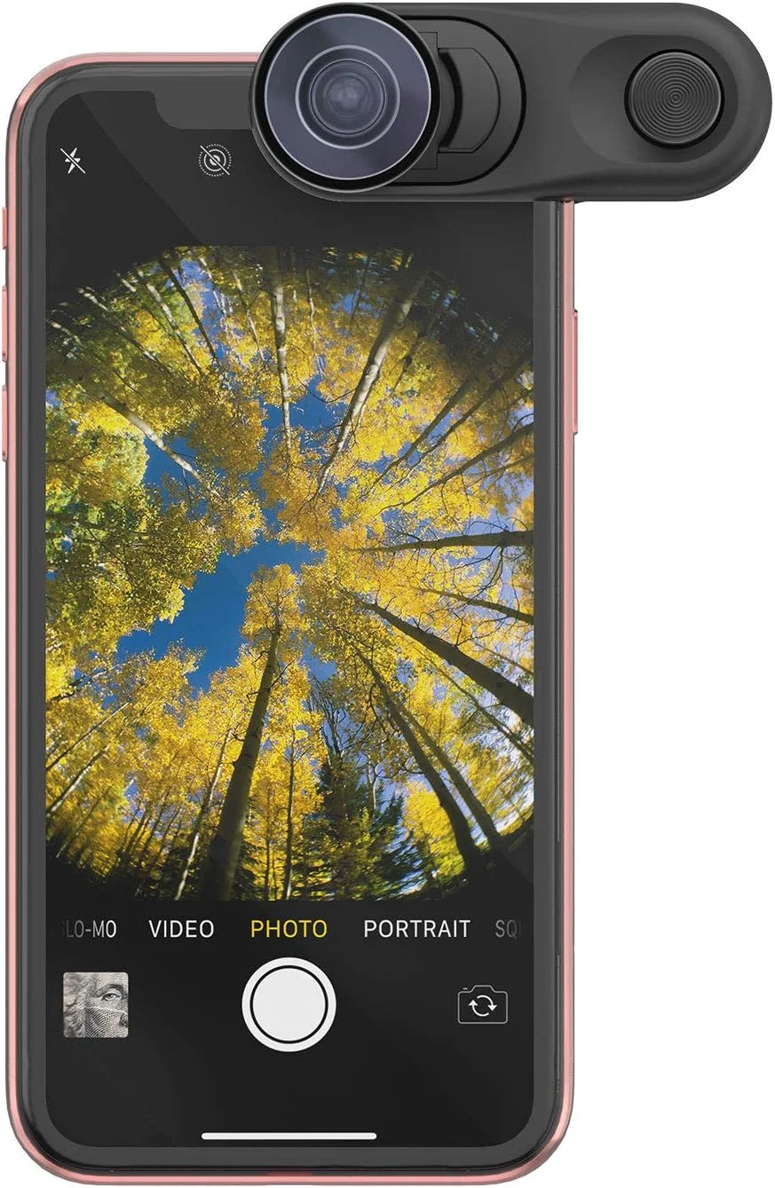 کلیپ Olloclip با لنزهای فیش آی، سوپر واید و ماکرو 15x | افزایش کیفیت عکس ها و فیلم ها | ایده آل برای سلفی های گروهی و مناظر | سازگار فقط با iPhoneXR کلیپ Olloclip با لنزهای فیش آی، سوپر واید و ماکرو 15x | افزایش کیفیت عکس ها و فیلم ها | ایده آل برای سلفی های گروهی و مناظر | سازگار فقط با iPhoneXR