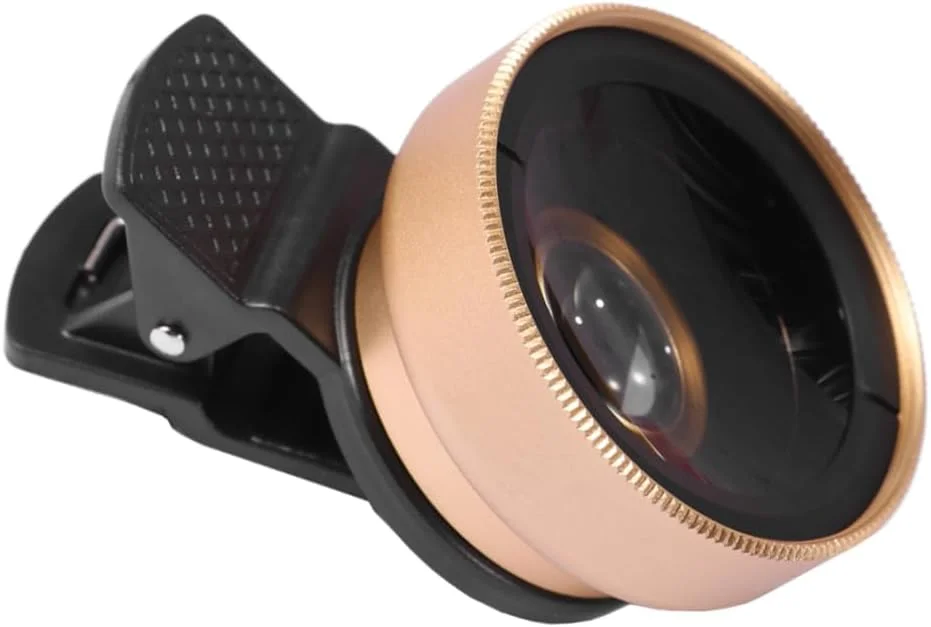 لنز زاویه باز OSALADI 2 در 1 برای تلفن هوشمند، لنز ماکرو برای لنز دوربین تلفن، لنز تلفن همراه، لنز کلیپسی تلفن همراه، لنز زاویه 0.45، گیره جهانی تلفن همراه