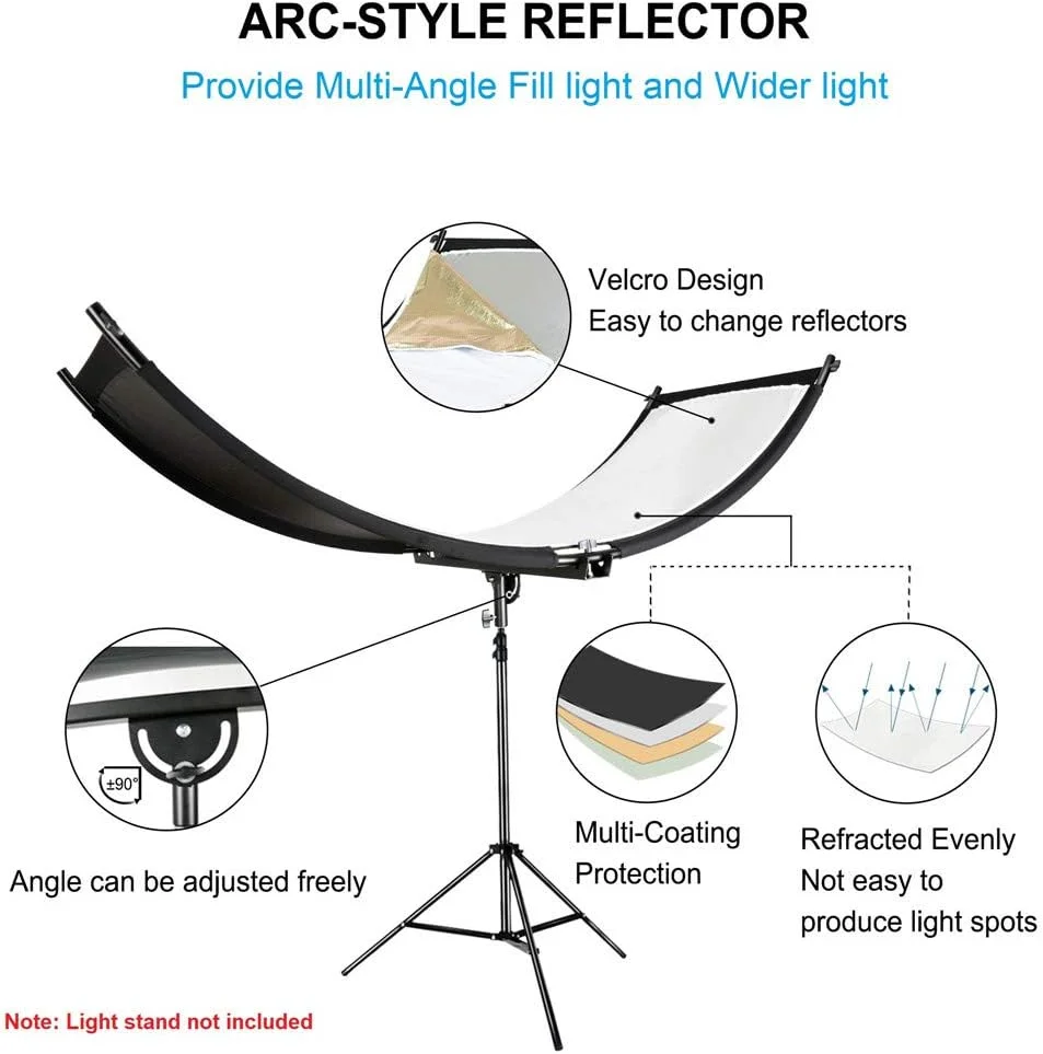 بازتابنده نور منحنی عکاسی eWINNER برای استودیو عکس و فیلم (مدل U)