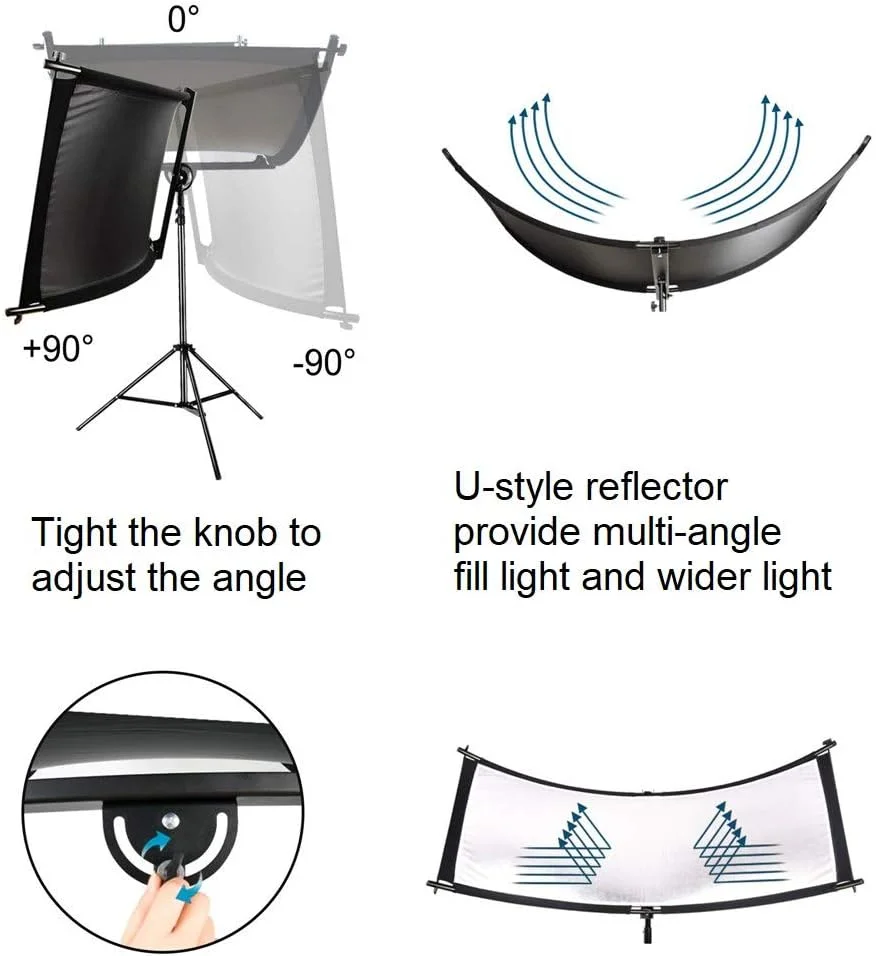 بازتابنده نور منحنی عکاسی eWINNER برای استودیو عکس و فیلم (مدل U)