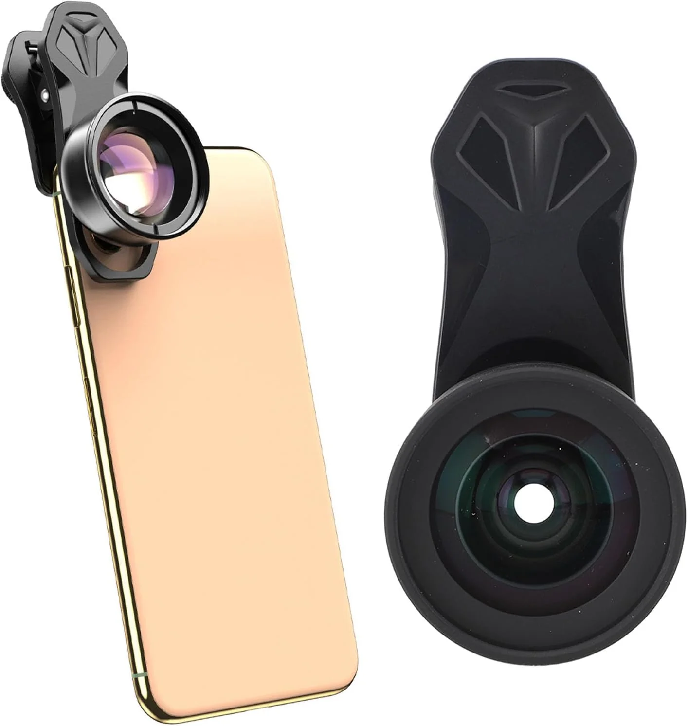 کیت لنز دوربین گوشی، لنز ماکرو 10X، زاویه دید عریض 120 درجه، لنز گیره ای گوشی برای عکاسی با تلفن هوشمند