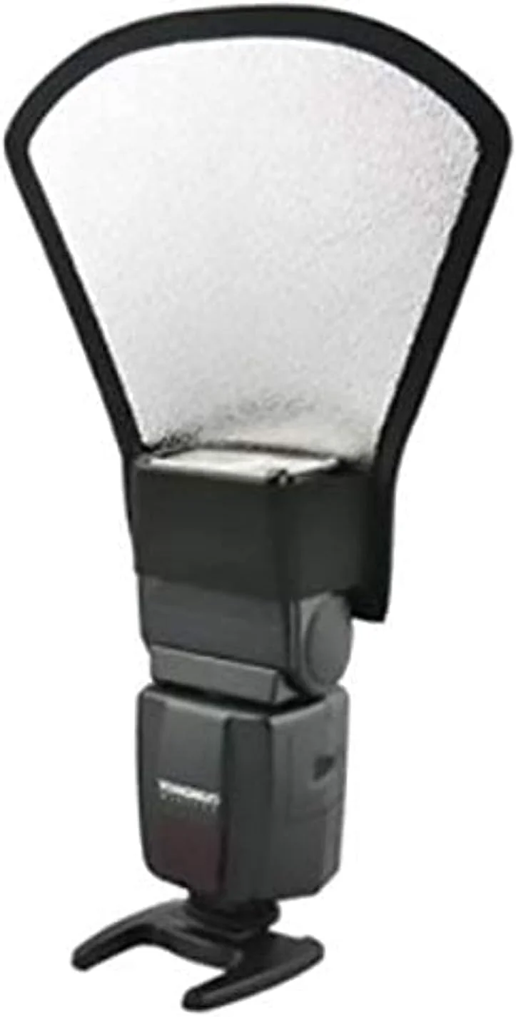 بازتابنده پخش کننده نور فلاش جهانی ای وینر، نقره ای سفید دو طرفه، منعطف و قابل خم شدن با بند الاستیک برای انواع فلاش های اسپیدلایت دوربین عکاسی (KB-21)