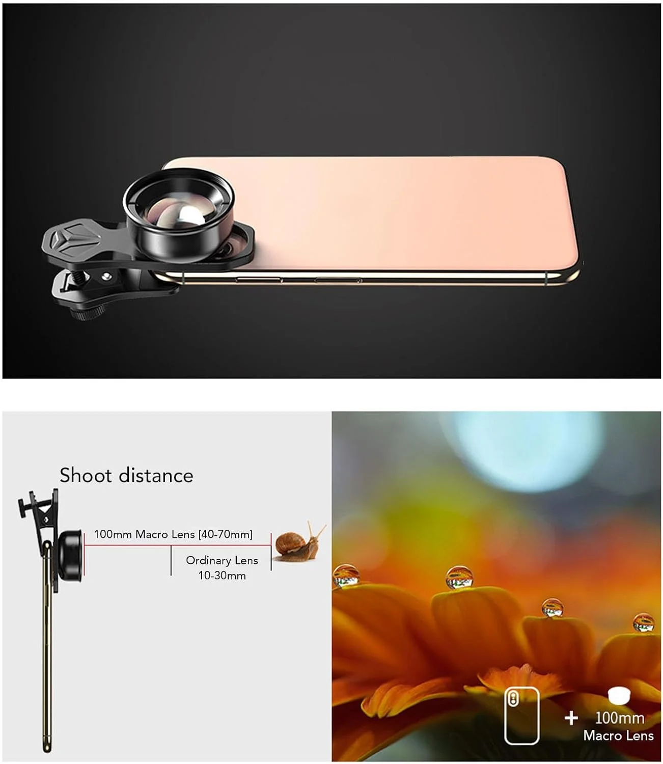 لنز دوربین تلفن همراه، لنز ماکرو 10X، لنز دوربین تلفن همراه HD کلیپسی مناسب برای تلفن هوشمند لنز دوربین تلفن همراه، لنز ماکرو 10X، لنز دوربین تلفن همراه HD کلیپسی مناسب برای تلفن هوشمند