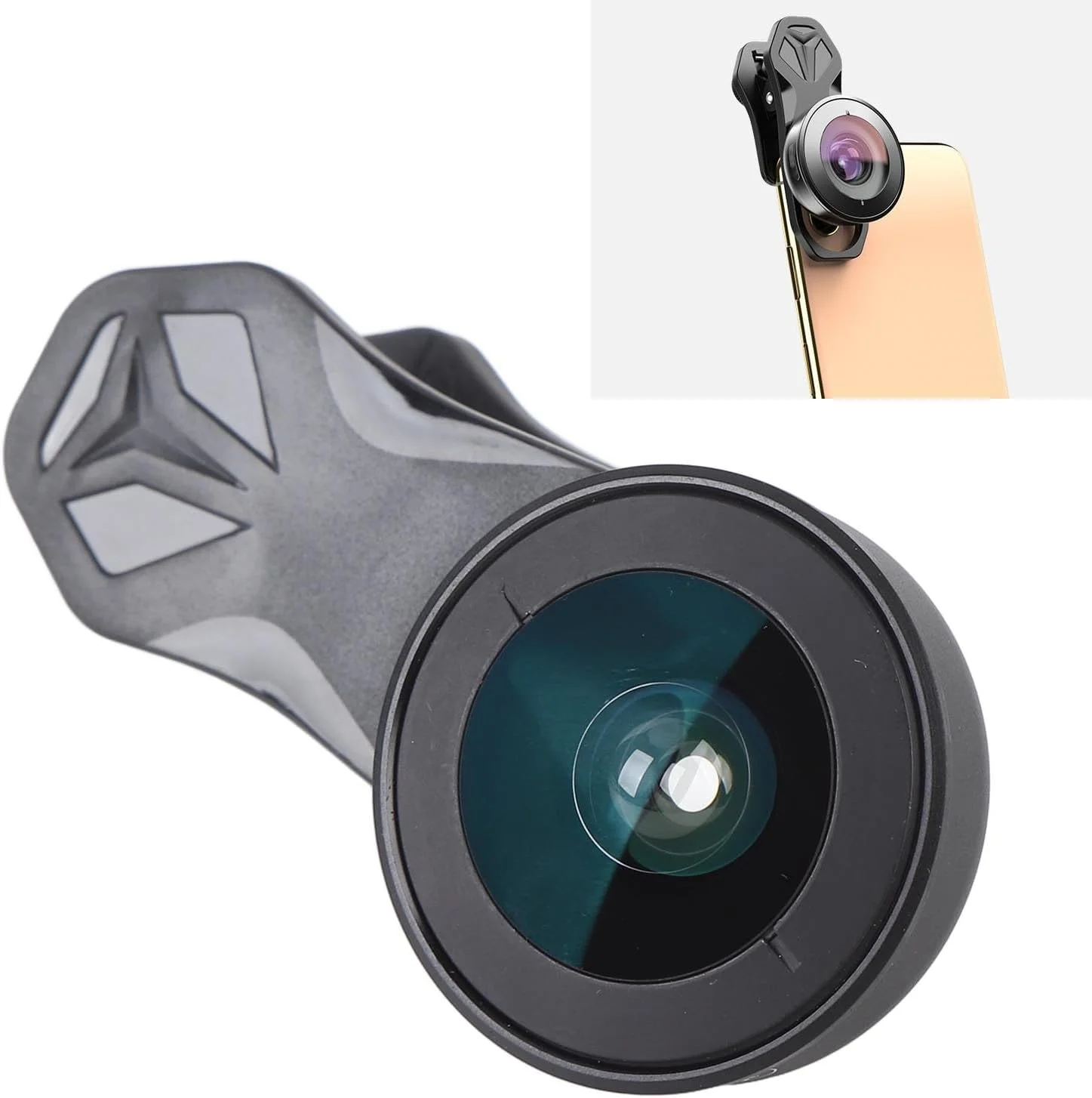 لنز زاویه باز تلفن همراه، لنز چشم ماهی ماکرو با زاویه باز 195 درجه، لنز گیره ای تلفن همراه برای اکثر تلفن های هوشمند