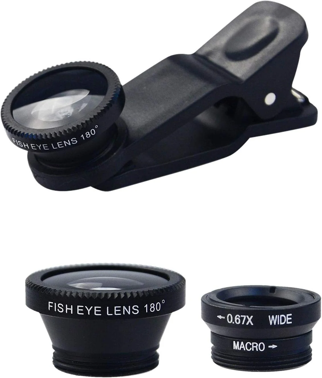 کیت لنز دوربین گوشی موبایل، کیت لنز جهانی 3 در 1 مناسب برای اکثر گوشی های هوشمند، شامل لنز فیش آی، لنز زاویه باز و لنز ماکرو کیت لنز دوربین گوشی موبایل، کیت لنز جهانی 3 در 1 مناسب برای اکثر گوشی های هوشمند، شامل لنز فیش آی، لنز زاویه باز و لنز ماکرو