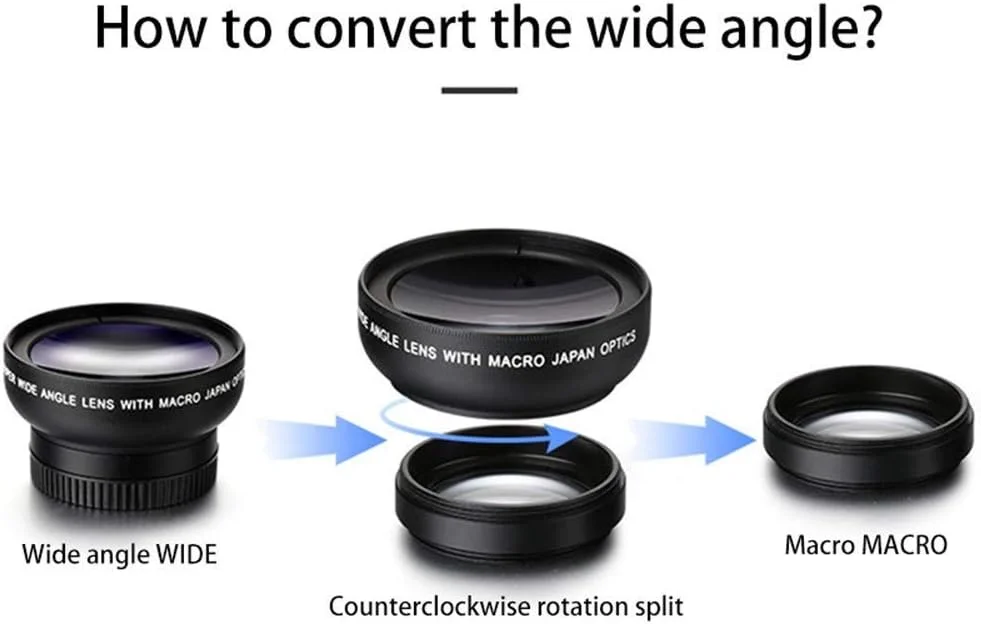 کیت لنز دوربین حرفه ای گیره دار یونیورسال 37MM 49mmUV HD زاویه دید فوق العاده عریض 0.45X و لنز ماکرو فوق العاده 12.5X برای موبایل آیفون 6 پلاس 5S 4S سامسونگ S6 S5 نوت 4 شیائومی و ردمی 4 کیت لنز دوربین حرفه ای گیره دار یونیورسال 37MM 49mmUV HD زاویه دید فوق العاده عریض 0.45X و لنز ماکرو فوق العاده 12.5X برای موبایل آیفون 6 پلاس 5S 4S سامسونگ S6 S5 نوت 4 شیائومی و ردمی 4