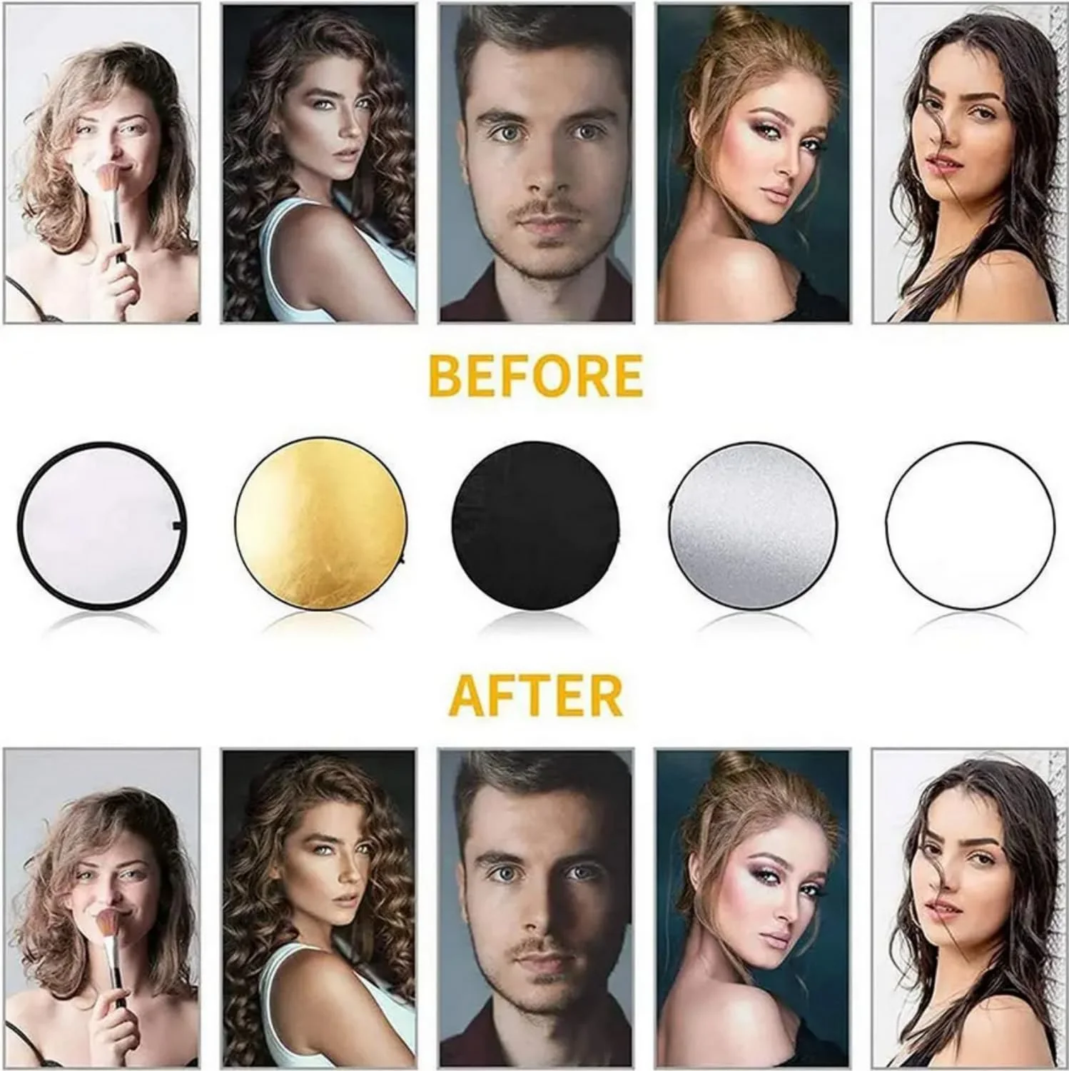 رفلکتور عکاسی گرد تاشو قابل حمل 5 در 1 Skeido به همراه کیف حمل (80 سانتی متر)