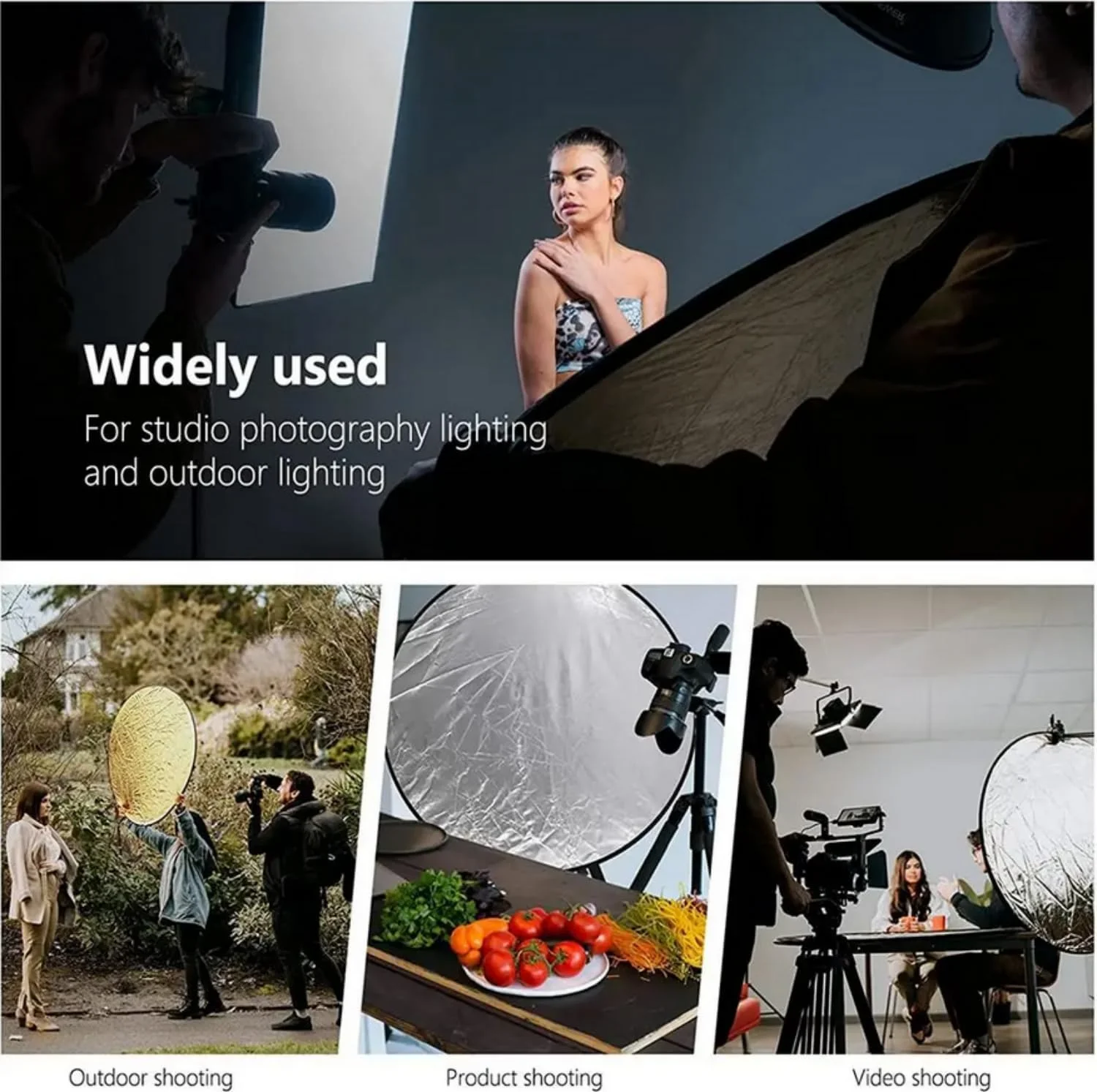 رفلکتور عکاسی گرد تاشو قابل حمل 5 در 1 Skeido به همراه کیف حمل (80 سانتی متر)