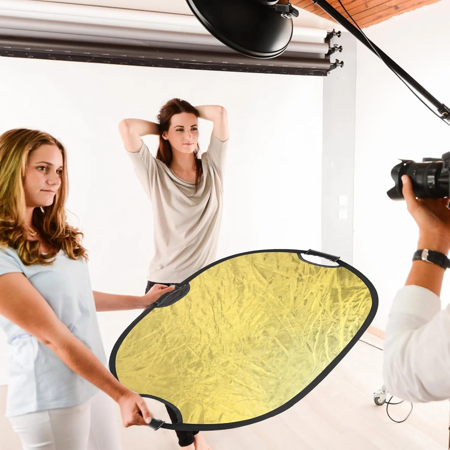 بازتابنده نور 5 در 1 Excefore، 60x90 سانتی متر، پخش کننده نور تاشو قابل حمل برای نورپردازی استودیویی و فضای باز، بازتابنده نور تاشو با کیف حمل