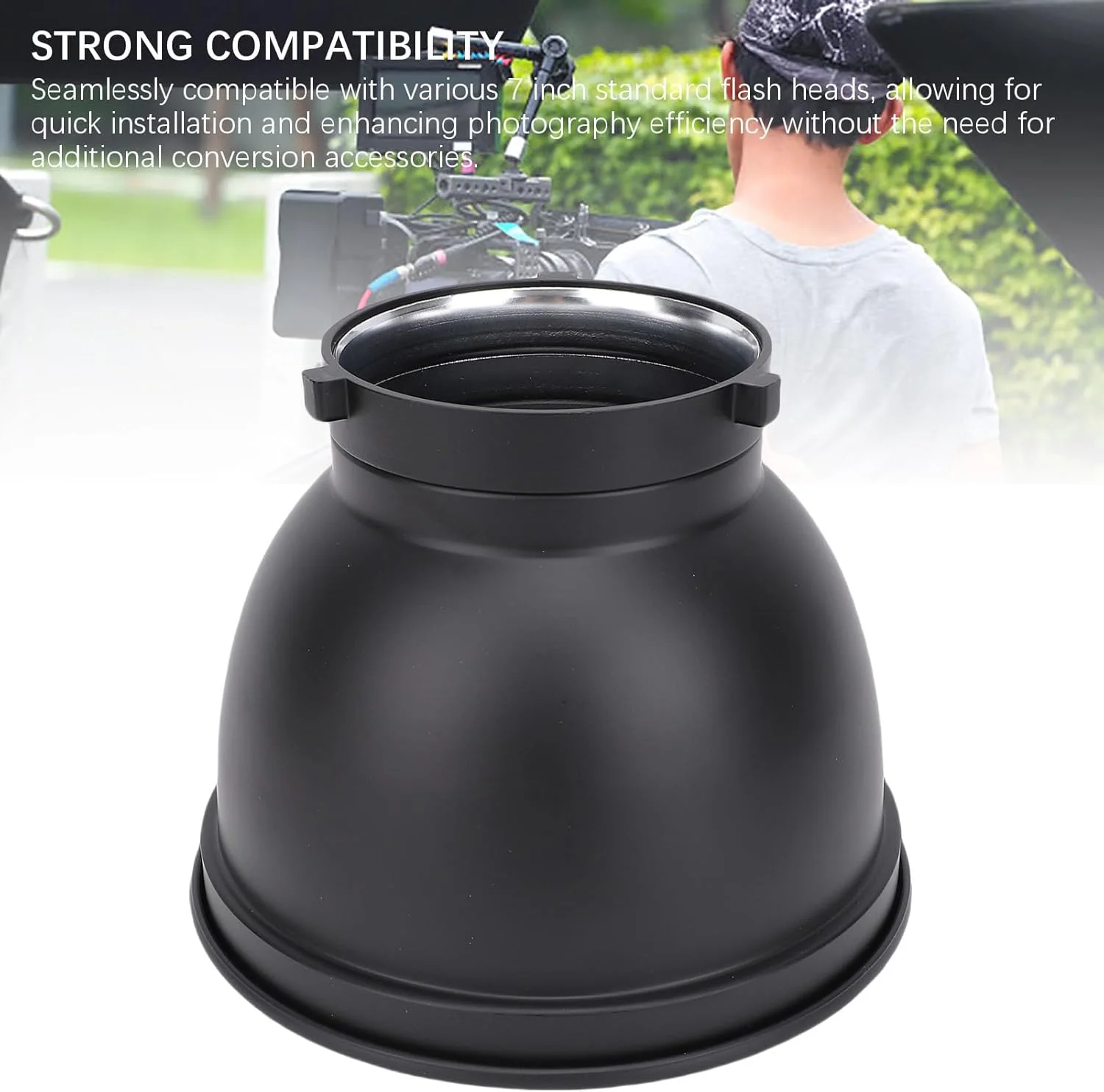 بازتابنده 7 اینچی Annadue با گرید 60 درجه، اصلاح کننده نور آلیاژ آلومینیوم برای استروب استودیویی با پایه Bowens، فضای داخلی نقره ای با بازتابندگی بالا و طراحی قابل حمل