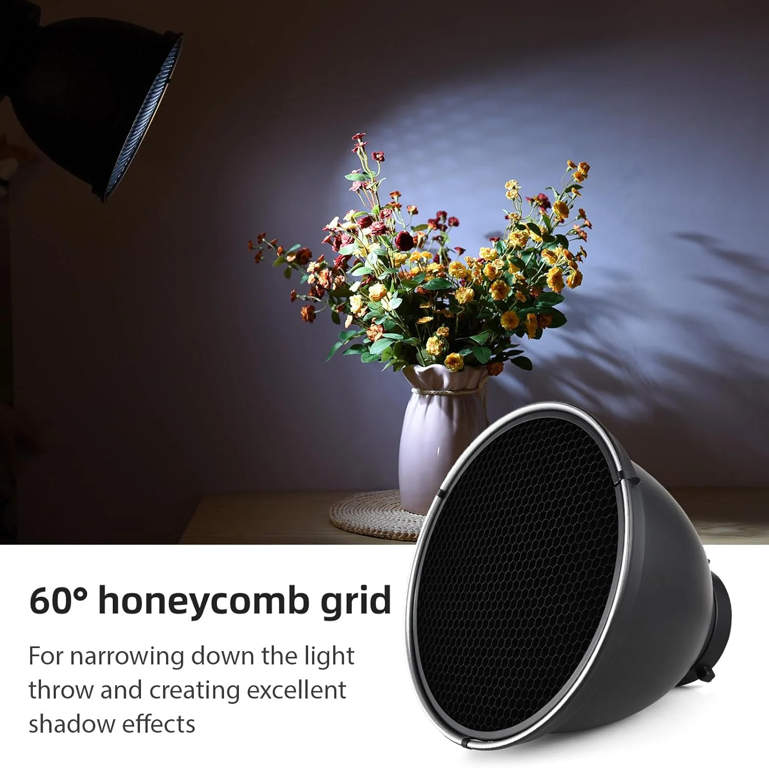 بازتابنده استاندارد 9 اینچی ciciglow، دیفیوزر بازتابنده لانه زنبوری 60 درجه برای چراغ های استودیویی Bowens با پایه استاندارد بازتابنده استاندارد 9 اینچی ciciglow، دیفیوزر بازتابنده لانه زنبوری 60 درجه برای چراغ های استودیویی Bowens با پایه استاندارد