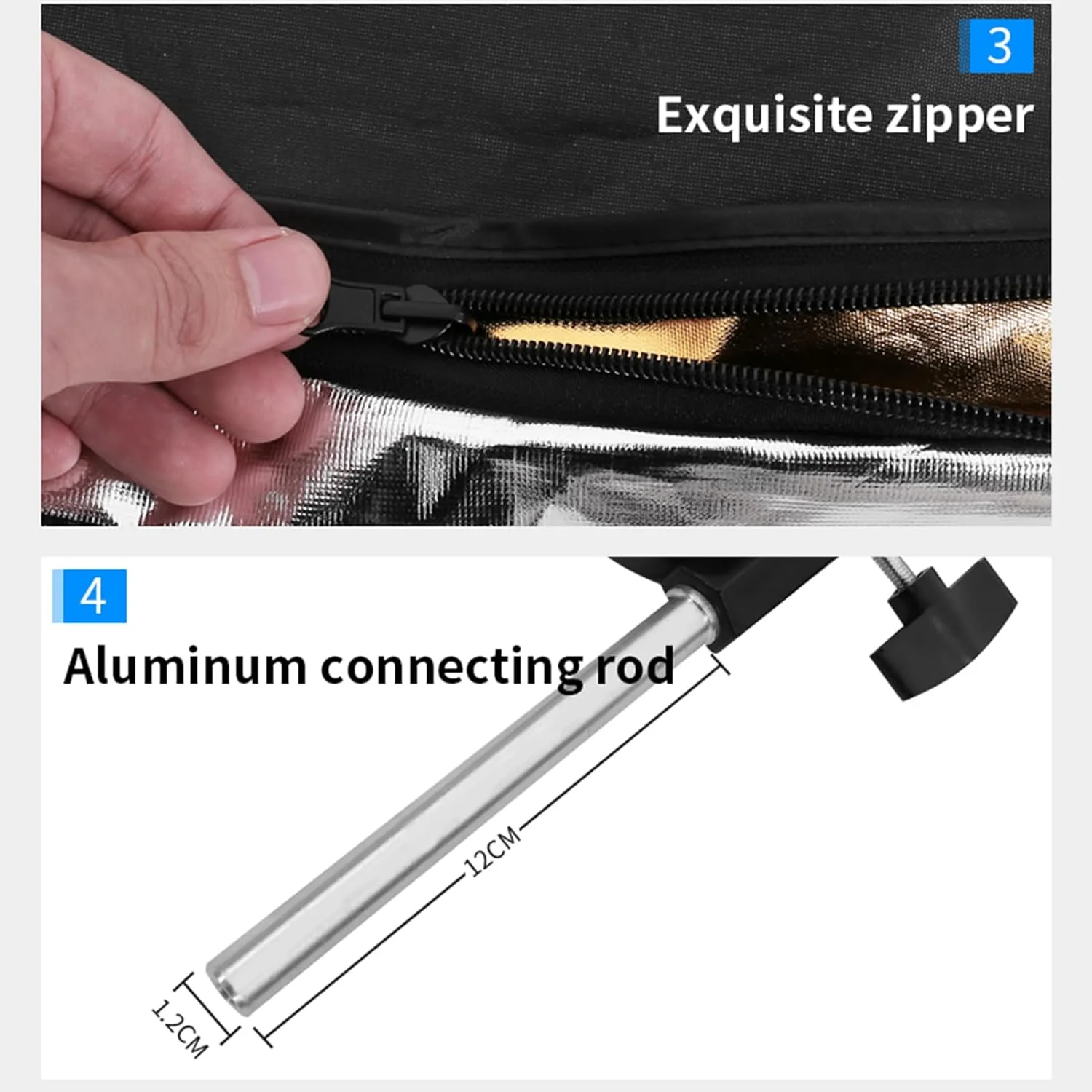 پنل نور نرم Bewinner برای عکاسی با صفحه بازتابنده تاشو و کیف حمل، صفحه پخش کننده قابل حمل 75x60 سانتی متر برای نورپردازی پرتره و ویدئو