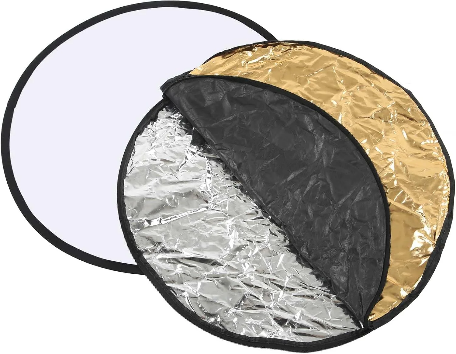 رفلکتور نورپردازی 5 در 1 Denash، رفلکتور گرد تاشو با کیف نگهداری برای استودیو عکس و پخش زنده (60 سانتی متر)