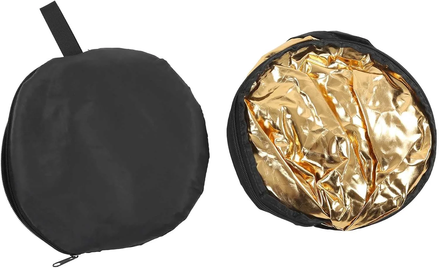 رفلکتور نور گرد تاشو 5 در 1 با کیف نگهداری برای استودیو عکس و پخش زنده رفلکتورهای نرم، مشکی، طلایی، سفید و نقره ای (80 سانتی متر)