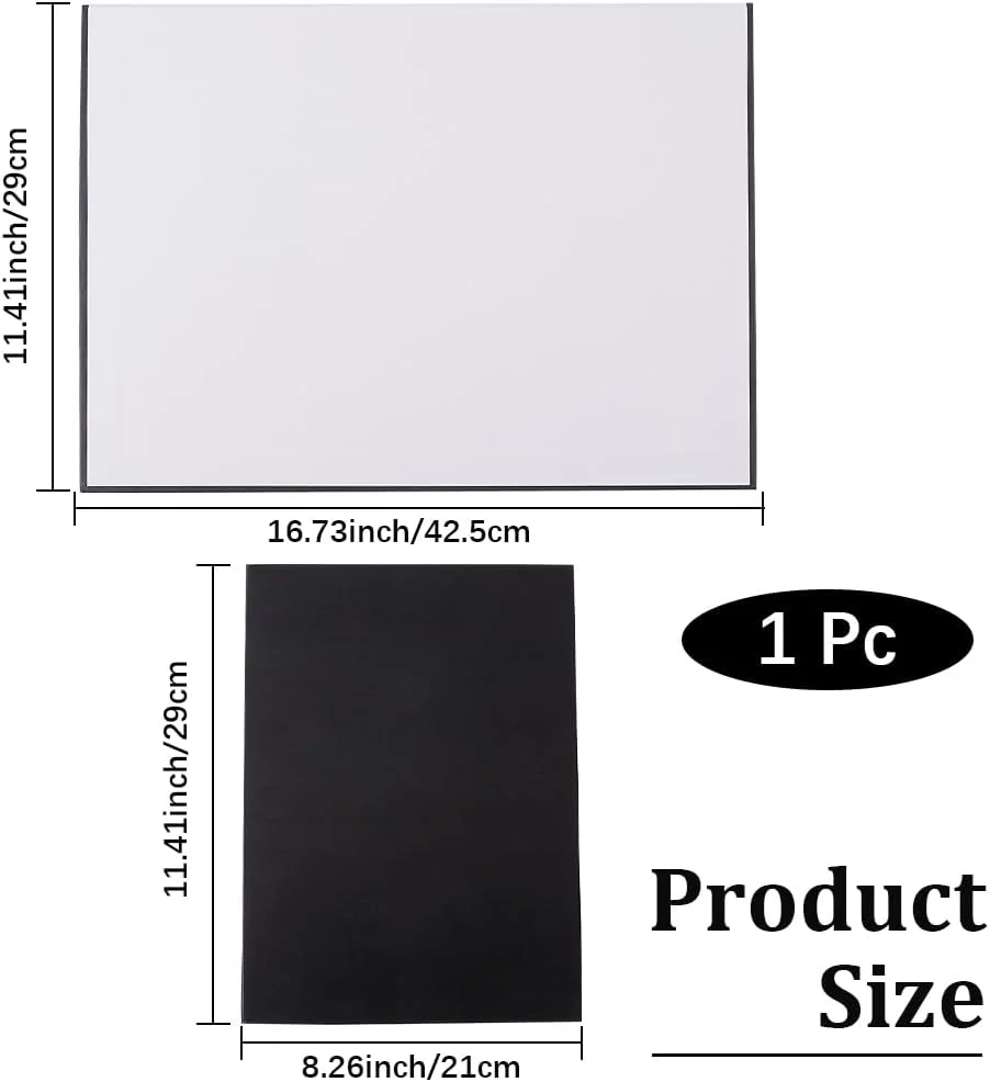 CREATCABIN برد بازتابنده نور 3 در 1، کاغذ نقره ای سفید مشکی، بازتابنده های مقوایی تاشو قابل حمل برای عکاسی از محصولات، مناسب عکاسان حرفه ای، 29x21 سانتی متر