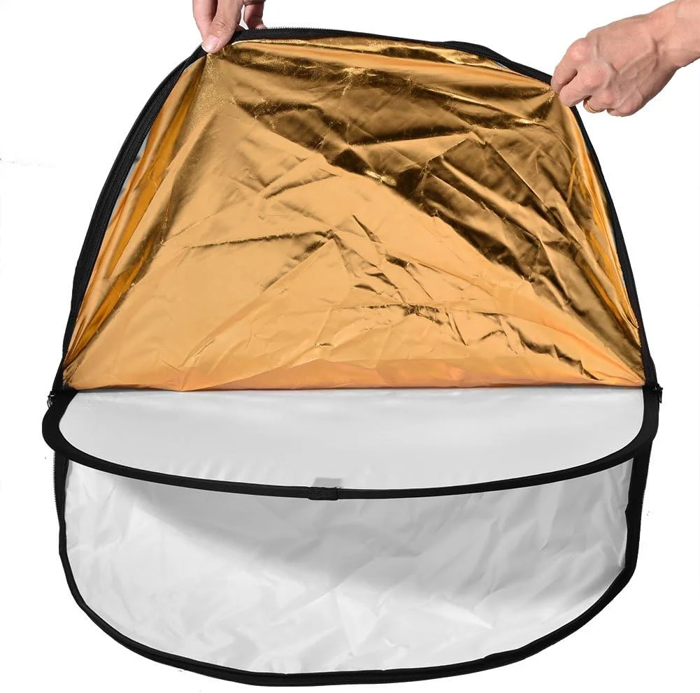 بازتابنده نور 5 در 1 Denash، بازتابنده نور تاشو قابل حمل 60x90 سانتی متر برای استودیو، علاقه مندان داخلی و حرفه ای ها