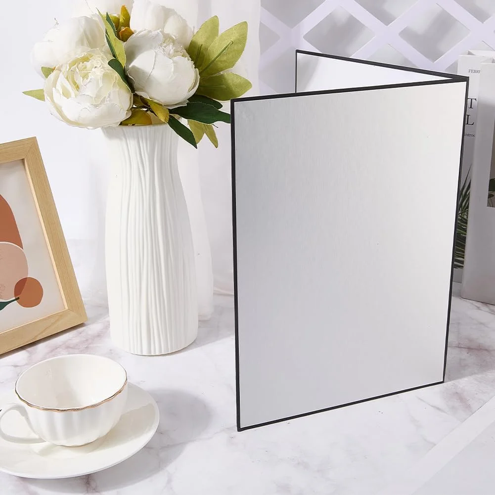 برد بازتابنده نور CREATCABIN 3 در 1، کاغذ نقره ای سفید مشکی، بازتابنده های مقوایی تاشو قابل حمل برای عکاسی از محصولات، عکاسان حرفه ای، 29x21 سانتی متر