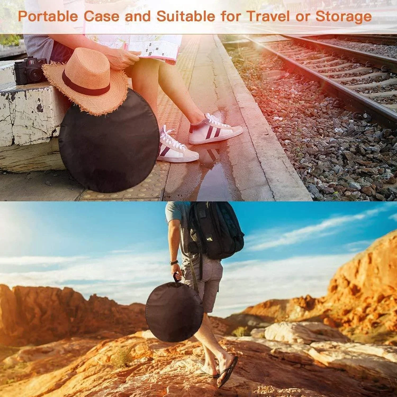 نگهدارنده رفلکتور گرد Cryfokt، رفلکتورهای سفید و نقره ای برای ایجاد جلوه در عکاسی، جنس فلزی (60 سانتی متر)