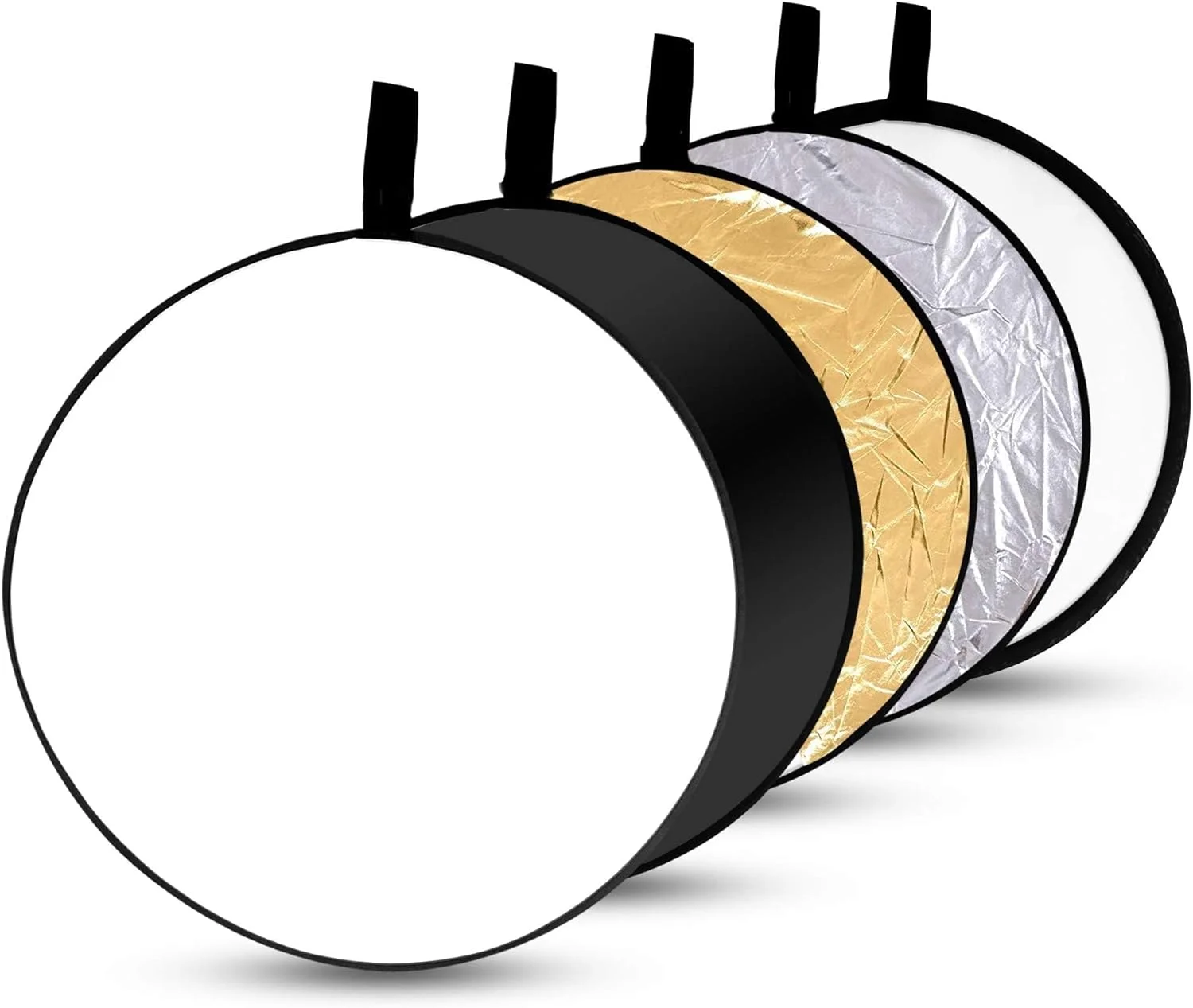 بازتابنده نور EMART با قطر 110 سانتی متر / 43 اینچ، پخش کننده نور 5 در 1 تاشو، بازتابنده گرد بزرگ عکاسی، مناسب برای عکاسی در فضای باز و مسافرت - بازتابنده نور خورشید بیرونی، پخش کننده نور خورشید تاشو