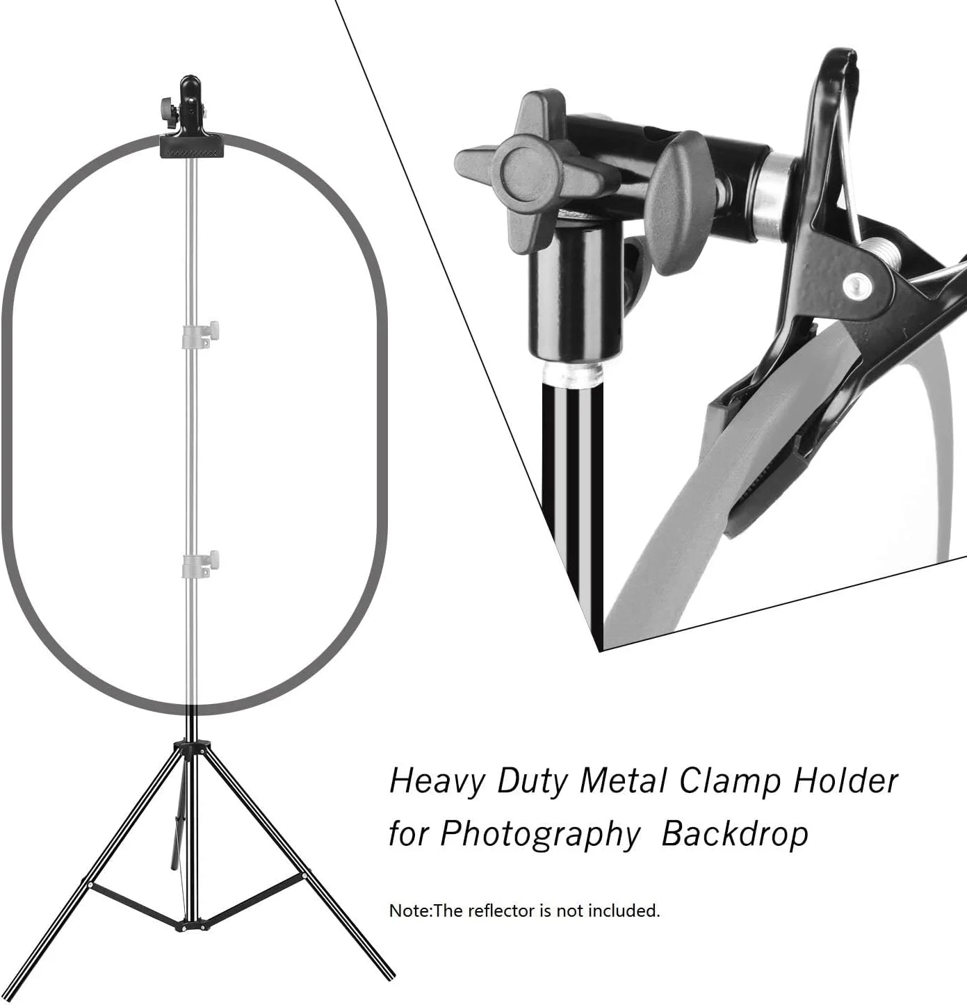نگهدارنده گیره بازتابنده نور عکاسی EMART با اتصال 5/8 اینچی و کیت پایه 8.5 فوتی، گیره فلزی سنگین استودیویی عکس و فیلم، پایه نگهدارنده نور با نگهدارنده بازتابنده چتر
