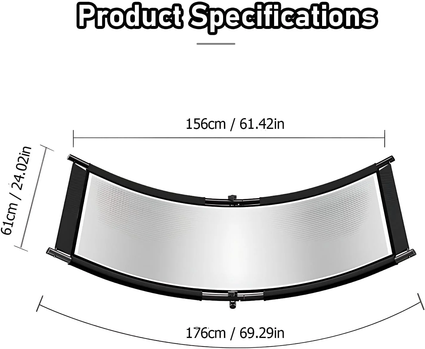 کیت بازتابنده نور صدفی جنریک QXRSOP، 176 در 61 سانتی‌متر، بازتابنده نور منحنی عکاسی برای استودیو عکس و فیلم با بازتابنده‌های مشکی، نقره‌ای، سفید و طلایی و کیف حمل
