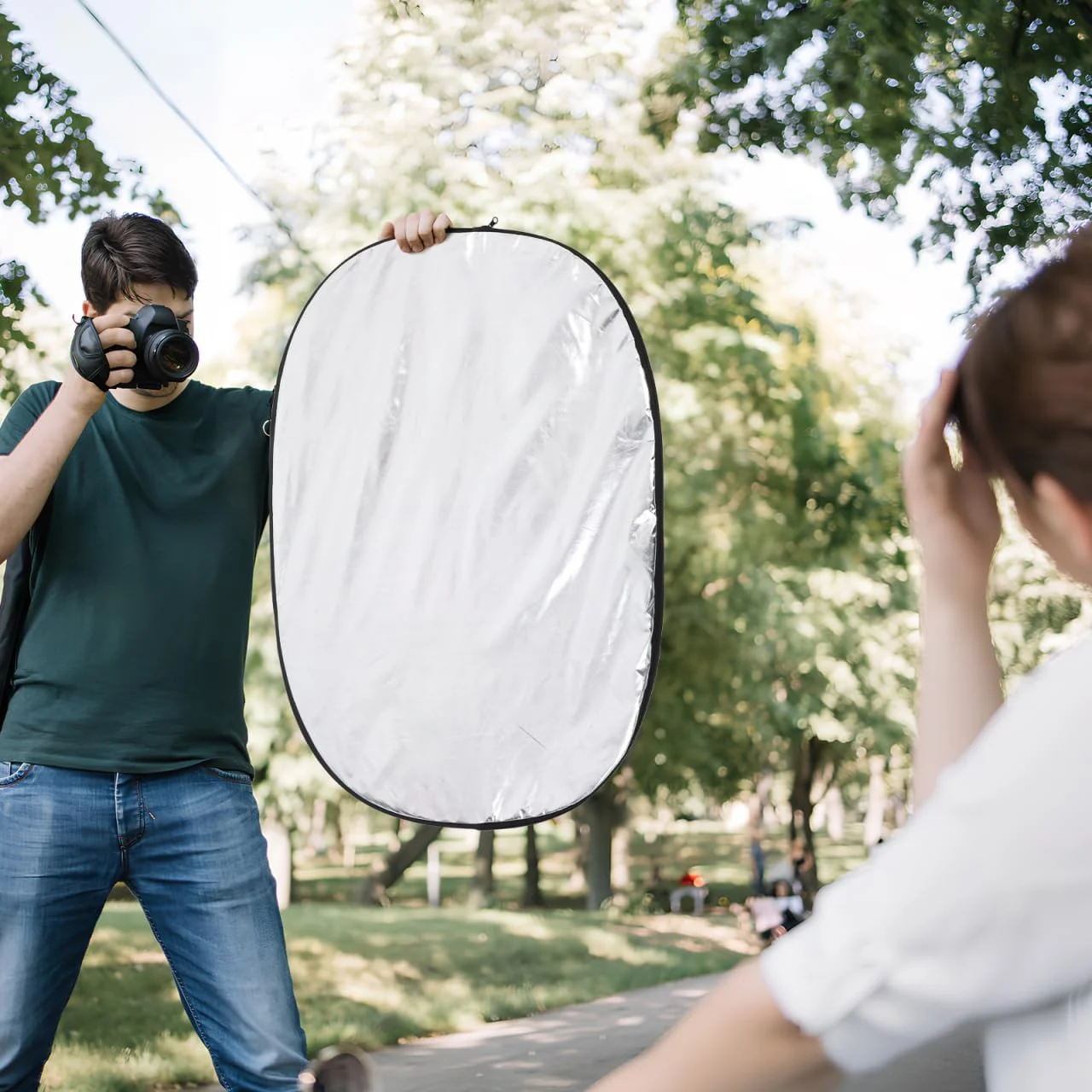 GALPADA یک ست رفلکتور تاشو عکاسی چند دیسکی لوازم جانبی نورپردازی برای استودیو و استفاده در فضای باز طراحی بادوام شفاف برای سهولت