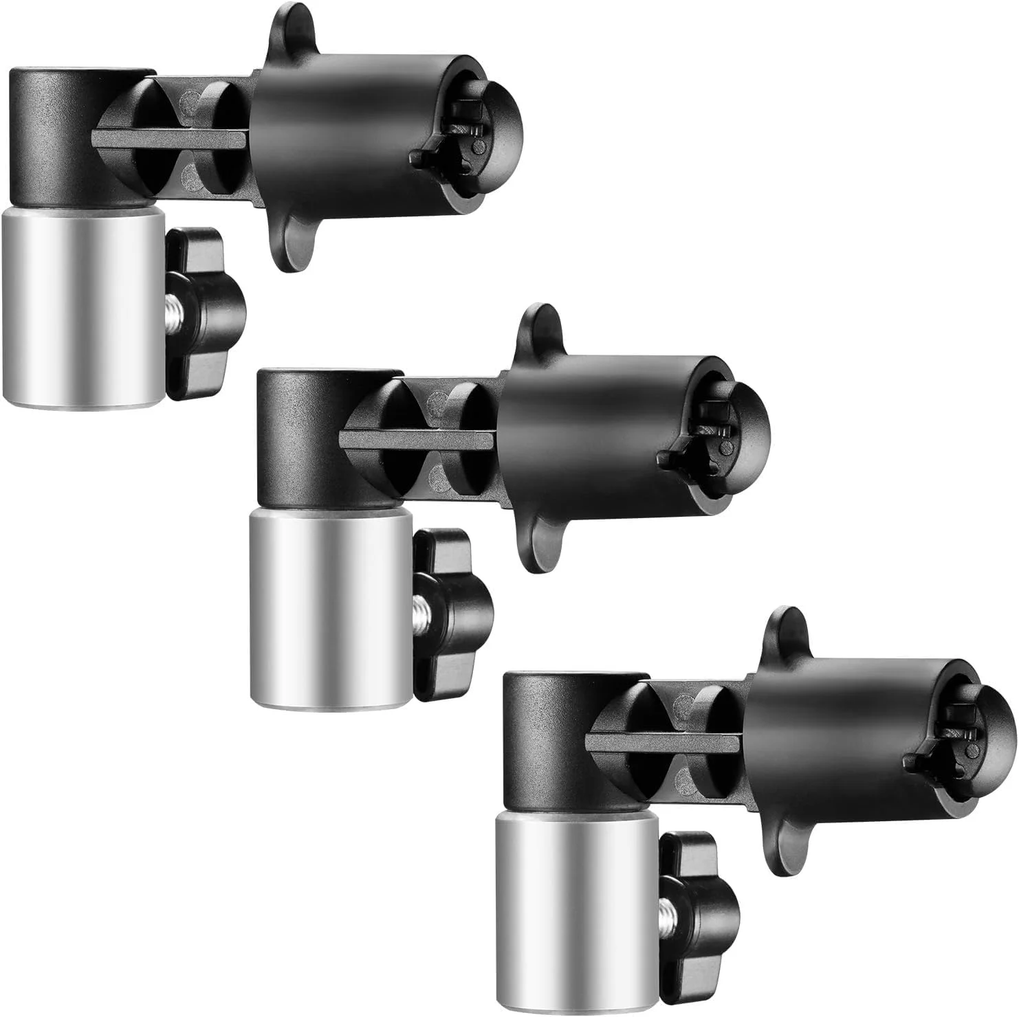 گیره نگهدارنده رفلکتور، گیره نگهدارنده دیسک رفلکتور عکاسی آلیاژ آلومینیوم بادوام با آداپتور نصب گیره موقعیت یابی برای پایه نور با پیچ 5/8 اینچ (بسته 3 عددی)