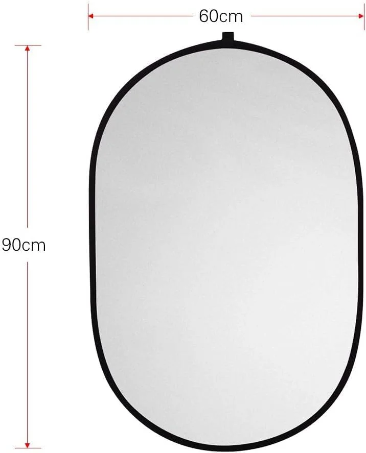 رفلکتور نور HALAMODO، رفلکتور عکاسی، 5 در 1 چند دیسک تاشو دایره ای برای عکاسی، شفاف نقره ای طلایی سفید و سیاه (60 * 90 سانتی متر) رفلکتور نور HALAMODO، رفلکتور عکاسی، 5 در 1 چند دیسک تاشو دایره ای برای عکاسی، شفاف نقره ای طلایی سفید و سیاه (60 * 90 سانتی متر)