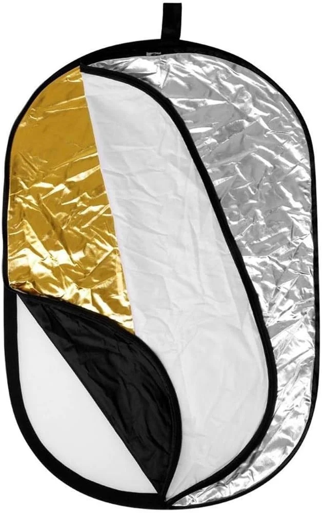 رفلکتور نورپردازی عکاسی Konseen تاشو 5 در 1 بیضی 60x90 سانتی متر با کیف حمل برای استودیو پرتره عکاسی چند دیسک شفاف، سفید، نقره ای، مشکی، طلایی رفلکتور نورپردازی عکاسی Konseen تاشو 5 در 1 بیضی 60x90 سانتی متر با کیف حمل برای استودیو پرتره عکاسی چند دیسک شفاف، سفید، نقره ای، مشکی، طلایی