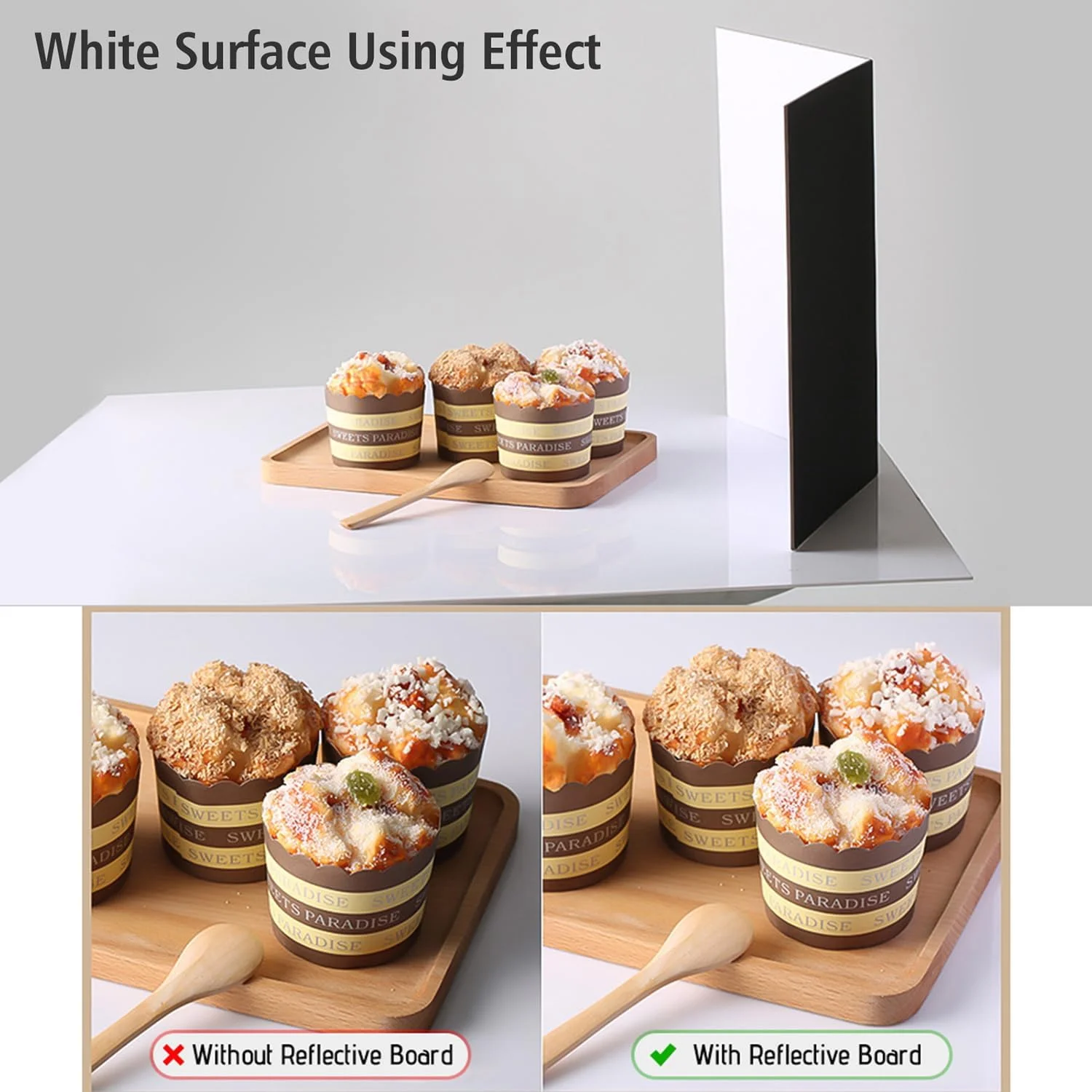 کارت بازتابنده نور تاشو 3 در 1 Labymos برای عکاسی (سیاه + سفید + نقره ای) مناسب برای عکاسی از محصولات، غذا و طبیعت بی جان، سایز A4