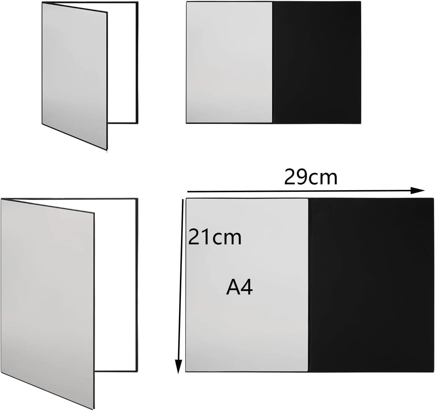 بازتابنده نور، برد بازتابنده چند سطحی عکاسی، سایز A4، 29x21 سانتی متر، پخش کننده نور تاشو برای استودیو و عکاسی در فضای باز بازتابنده نور، برد بازتابنده چند سطحی عکاسی، سایز A4، 29x21 سانتی متر، پخش کننده نور تاشو برای استودیو و عکاسی در فضای باز