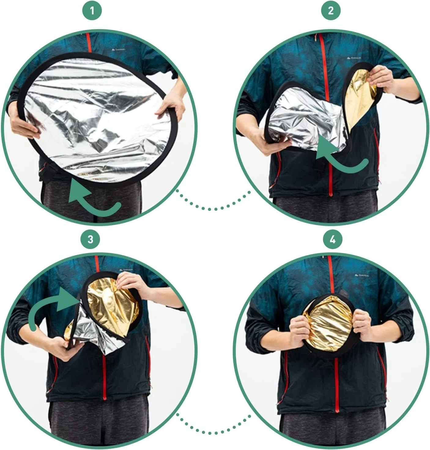 رفلکتور نور 5 در 1 عکاسی 60 سانتی متری تاشو با کیف حمل (شفاف، نقره ای، طلایی، سفید و مشکی) لوازم جانبی عکاسی رفلکتور نور 5 در 1 عکاسی 60 سانتی متری تاشو با کیف حمل (شفاف، نقره ای، طلایی، سفید و مشکی) لوازم جانبی عکاسی