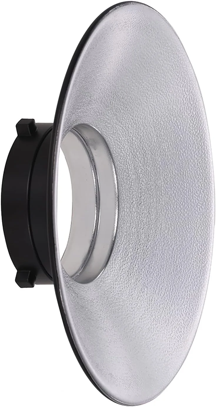 بازتابنده نور استودیویی زاویه باز 120 درجه با مانت بوونز، دیش آلیاژ آلومینیوم، لوازم جانبی نور فلاش استودیویی برای پرتره، هنر، عروسی، حیوانات خانگی، گل ها، لوازم التحریر، تبلیغات