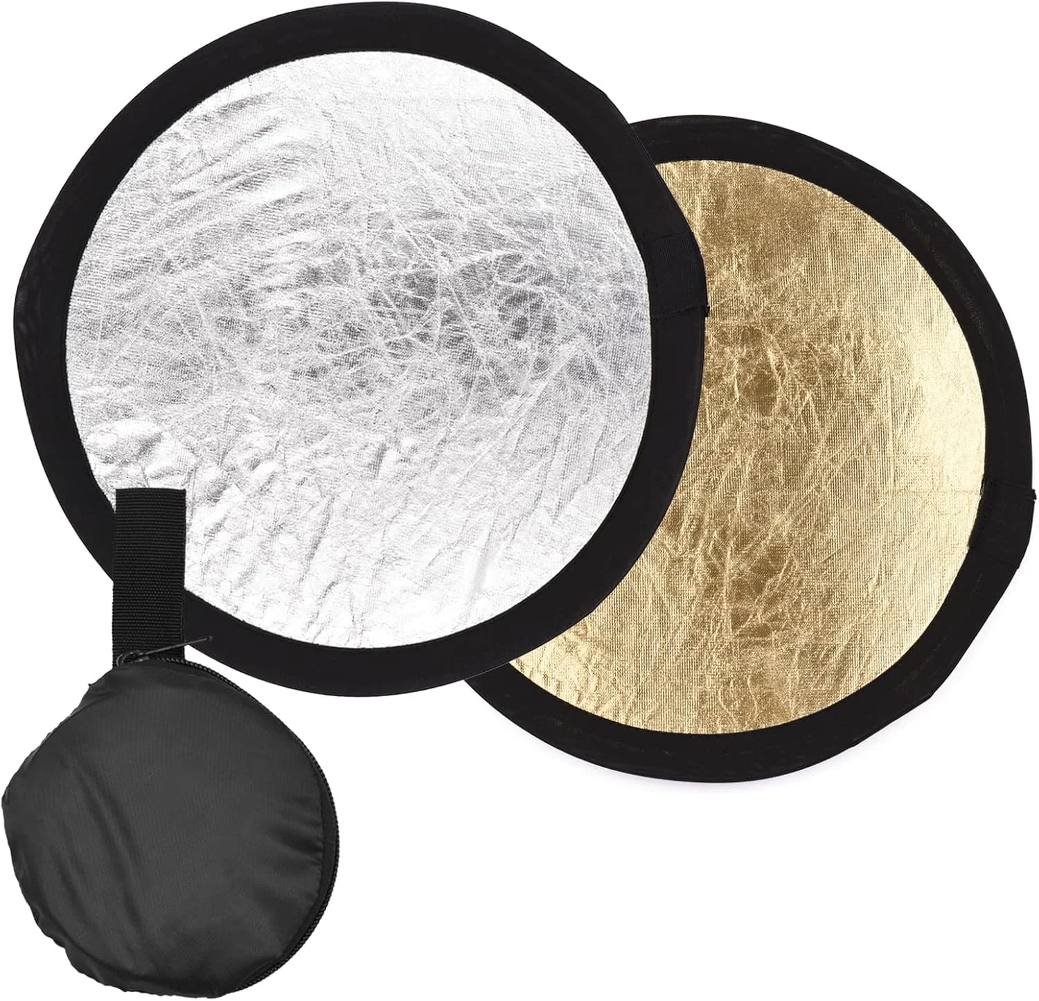 بازتابنده گرد عکاسی 12 اینچی 2 در 1 تاشو قابل حمل با کیف حمل برای عکاسی استودیویی محصول و پرتره