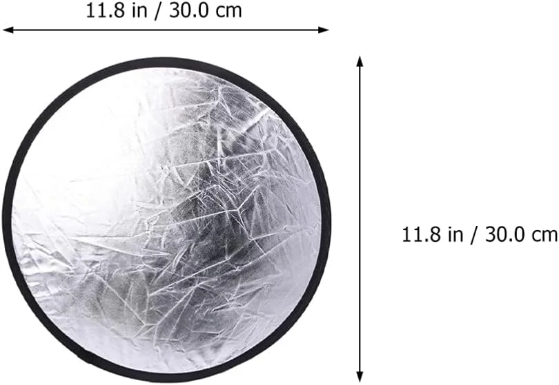 رفلکتور عکاسی 2 عددی 12 اینچی/ 30 سانتی متری 2 در 1 تاشو، پخش کننده نور استودیویی قابل حمل، نقره ای سفید مشکی شفاف رفلکتور عکاسی 2 عددی 12 اینچی/ 30 سانتی متری 2 در 1 تاشو، پخش کننده نور استودیویی قابل حمل، نقره ای سفید مشکی شفاف