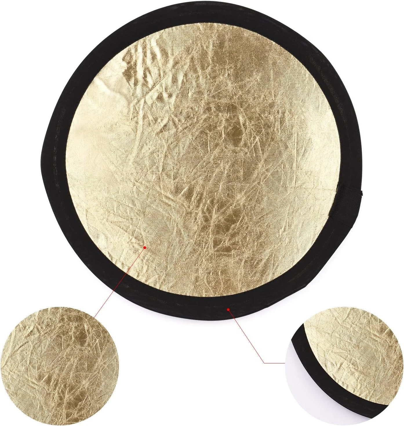 بازتابنده گرد عکاسی 12 اینچی 2 در 1 تاشو قابل حمل با کیف حمل برای عکاسی استودیویی محصول و پرتره