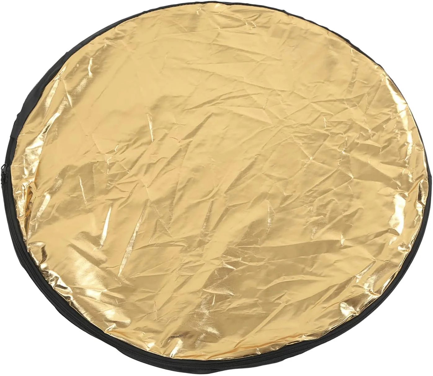 رفلکتور نورپردازی 5 در 1 تاشو با کیف حمل، رفلکتور نور گرد چند منظوره قابل حمل برای عکاسی استودیویی، نقره ای طلایی سفید شفاف