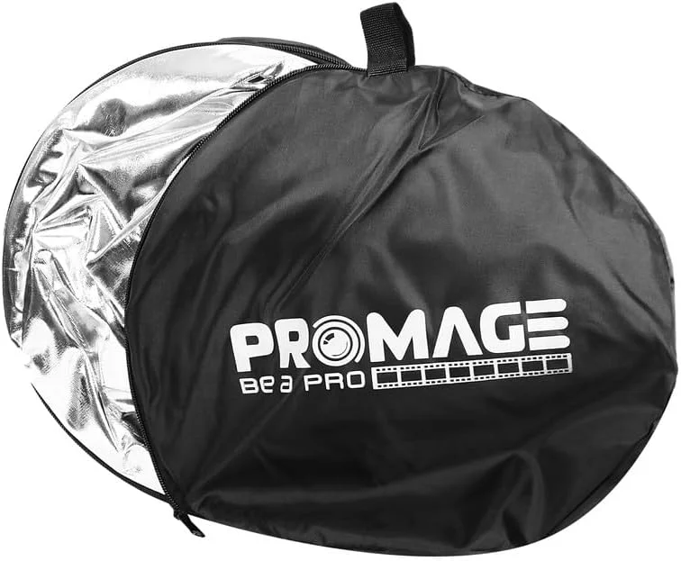 رفلکتور 5 در 1 پرومِیج 80 سانتیمتری - رفلکتور نورپردازی قابل حمل و تاشو با پنلهای طلایی، نقرهای، سفید، مشکی و شفاف برای استفاده در استودیو و فضای باز رفلکتور 5 در 1 پرومِیج 80 سانتیمتری - رفلکتور نورپردازی قابل حمل و تاشو با پنلهای طلایی، نقرهای، سفید، مشکی و شفاف برای استفاده در استودیو و فضای باز