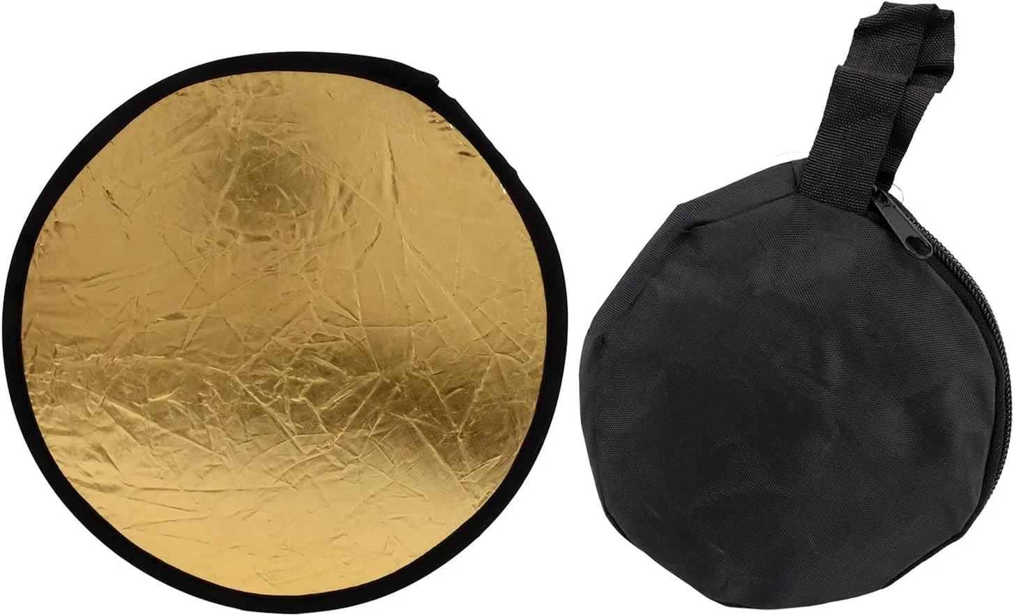 بازتابنده نور دیسکی، طراحی تاشو، گرد 30 سانتی‌متری طلایی نقره‌ای 2 در 1، بازتابنده قابل حمل عکاسی، بازتابنده عکاسی برای نورپردازی استودیویی و نورپردازی فضای باز