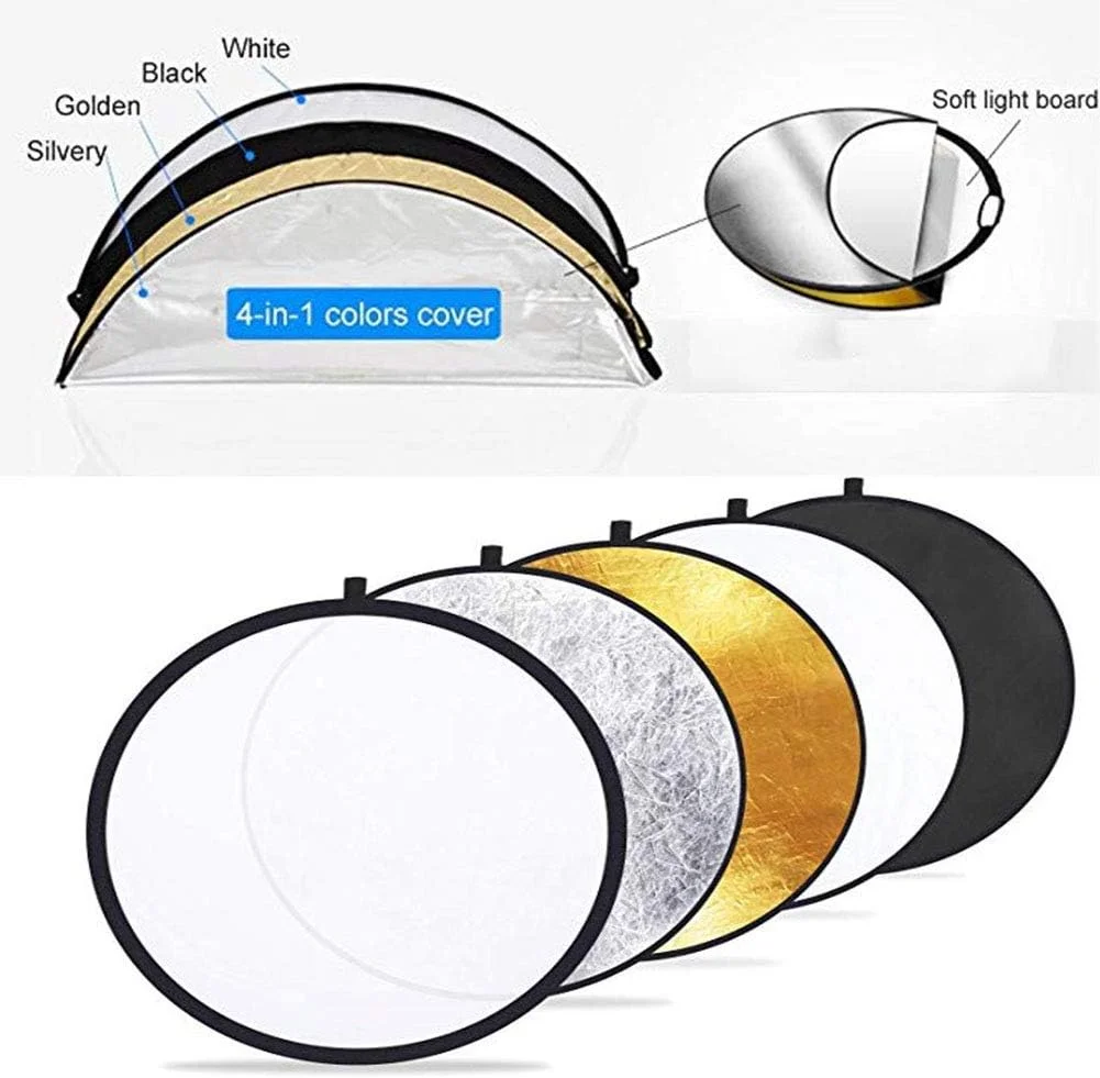 (60 سانتی متر) رفلکتور نور عکاسی 5 در 1 تاشو و قابل حمل چند منظوره برای نورپردازی استودیو/فضای باز به همراه کیف، 0.3 کیلوگرم (60 سانتی متر) رفلکتور نور عکاسی 5 در 1 تاشو و قابل حمل چند منظوره برای نورپردازی استودیو/فضای باز به همراه کیف، 0.3 کیلوگرم