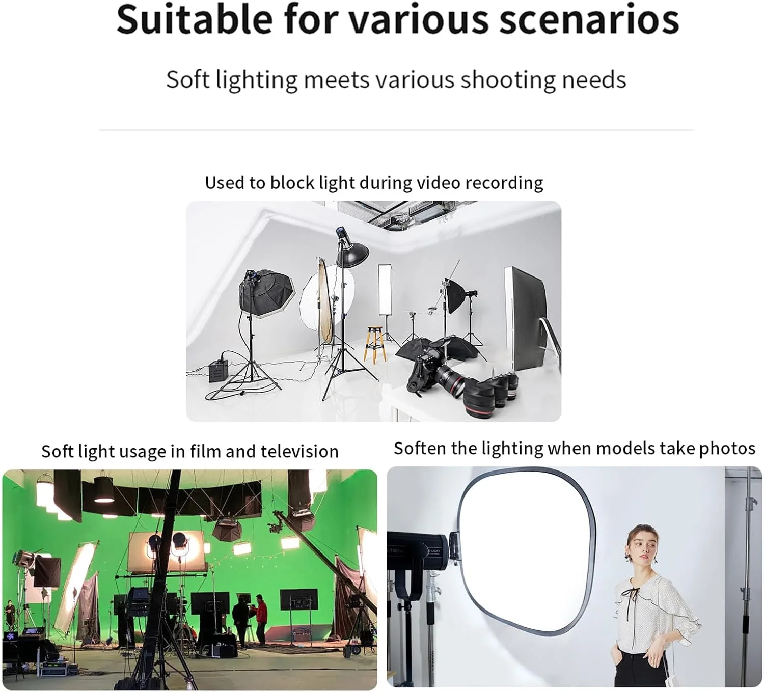 بازتابنده نور برای عکاسی، بازتابنده عکس سافت باکس تاشو، صفحه بازتابنده نورپردازی برای بهبود ابزار نورپردازی پرتره، 60 * 75 سانتی متر