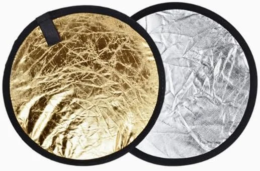 رفلکتور نورپردازی 2 در 1 تاشو گرد قابل حمل برای عکاسی پرتره و نورپردازی اشیاء (30 سانتیمتر طلایی + نقره ای) رفلکتور نورپردازی 2 در 1 تاشو گرد قابل حمل برای عکاسی پرتره و نورپردازی اشیاء (30 سانتیمتر طلایی + نقره ای)