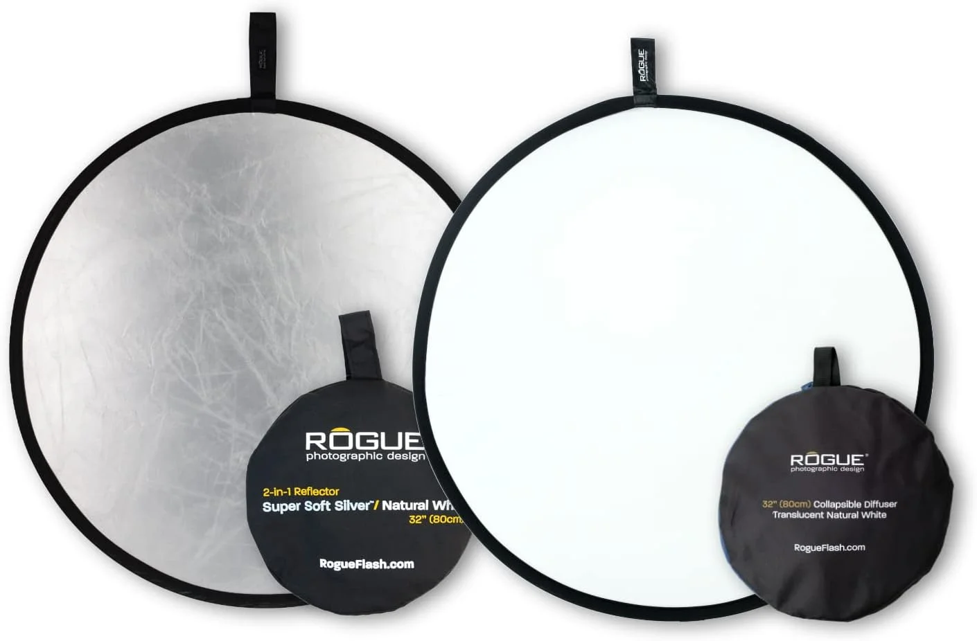 بازتابنده نقره ای 32 اینچی Rogue + پخش کننده نور 32 اینچی Rogue بازتابنده نقره ای 32 اینچی Rogue + پخش کننده نور 32 اینچی Rogue