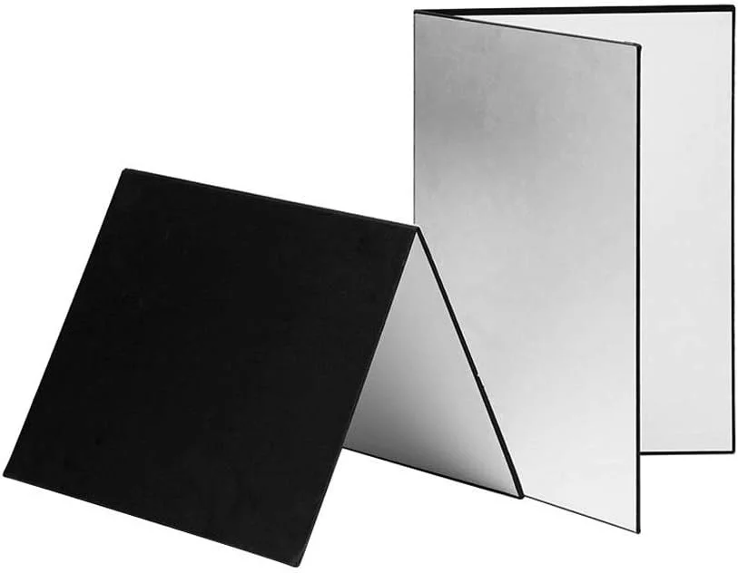 بازتابنده نور تاشو مقوایی سفید مشکی نقره ای، کاغذ بازتابنده، تخته نرم، لوازم جانبی عکاسی برای عکاسی (A4)