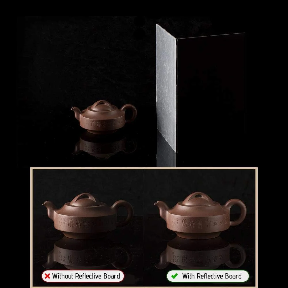 بازتابنده نور تاشو مقوایی سفید مشکی نقره ای، کاغذ بازتابنده، تخته نرم، لوازم جانبی عکاسی برای عکاسی (A4)