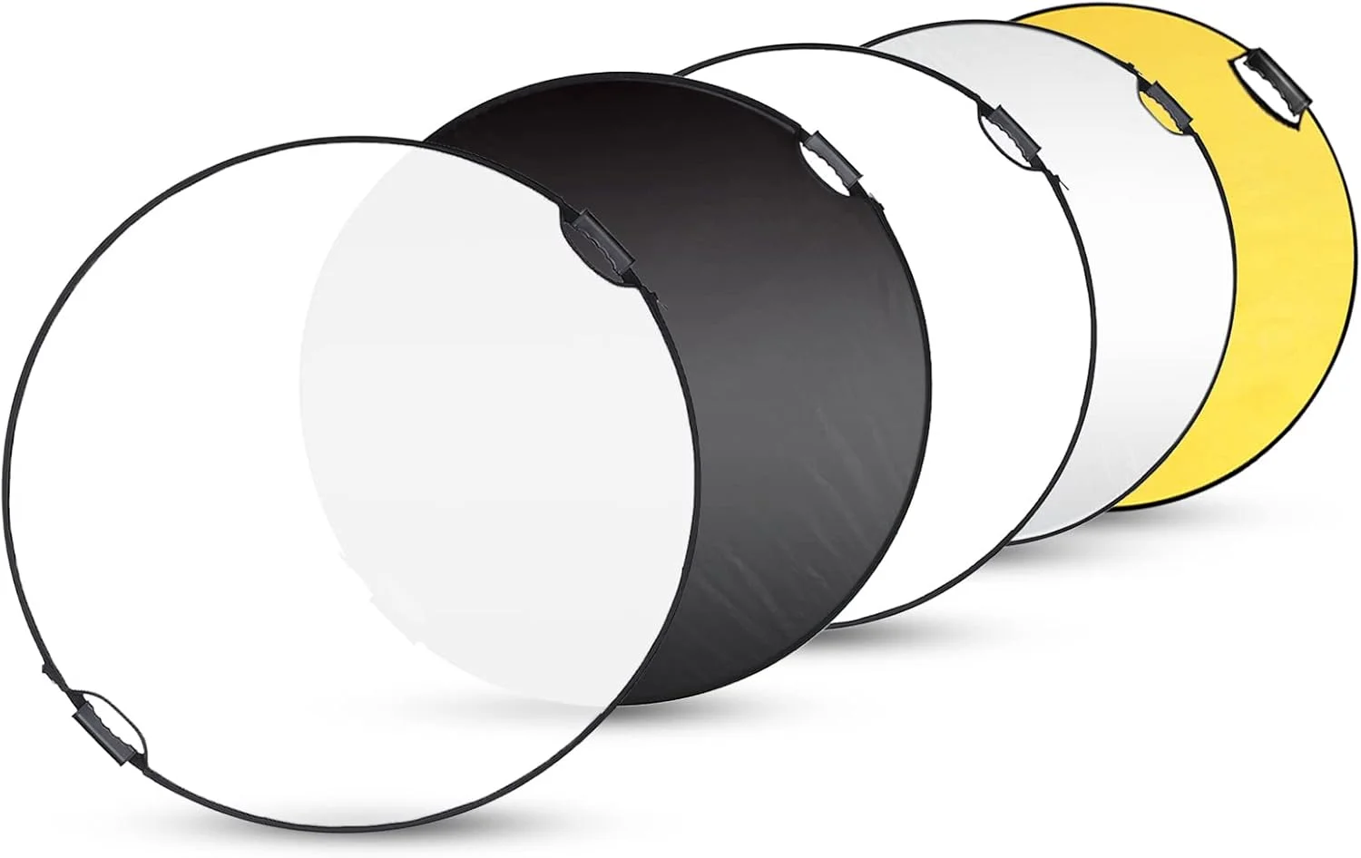 رفلکتور گرد قابل حمل 5 در 1 سلنز، سایز 43 اینچ (110 سانتی متر) به همراه کیف حمل، مناسب برای نورپردازی عکاسی در استودیو و فضای باز رفلکتور گرد قابل حمل 5 در 1 سلنز، سایز 43 اینچ (110 سانتی متر) به همراه کیف حمل، مناسب برای نورپردازی عکاسی در استودیو و فضای باز
