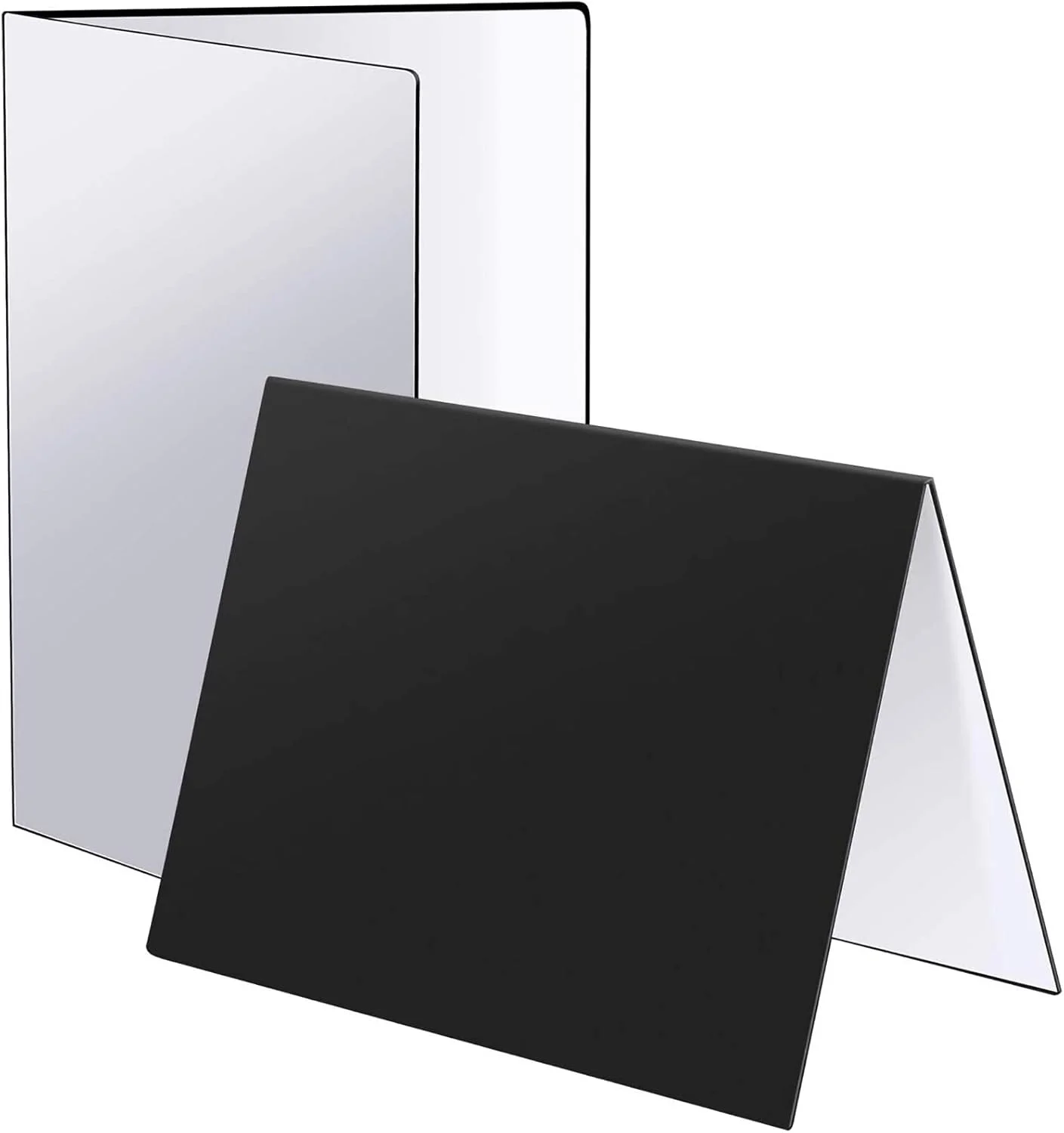 کارت مقوایی پس زمینه رفلکتور عکاسی 3 در 1 فروشگاه 2508، 43 × 30 سانتی متر، صفحه پخش کننده نور تاشو برای عکاسی از محصولات و غذا، مشکی، نقره ای و سفید